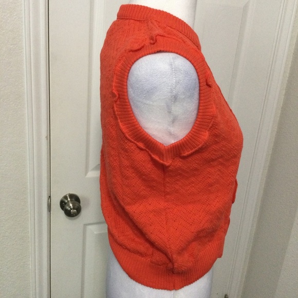 8 by Yoox Orange Sleeveless Knit Top Size M - Picture 3 of 11